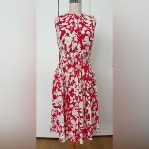 Kate Spade Coral and White Midi Dress